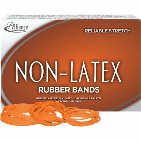 ALLIANCE RUBBER Alliance 37546, NON-LATEX RUBBER BANDS, SIZE 54 ASSORTED, 0.04in GAUGE, ORANGE, 1 LB BOX, 10PK ALL37546